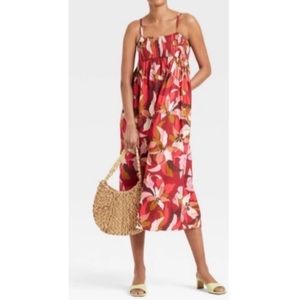 #B01 {EUC} A NEW DAY floral sleeveless dress w/pocket